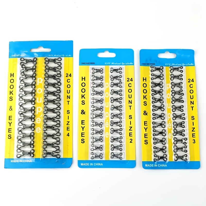 24 Sets Sewing Hooks And Eyes Closure For Bra And Clothing Metal Multi Size  Eye Latch