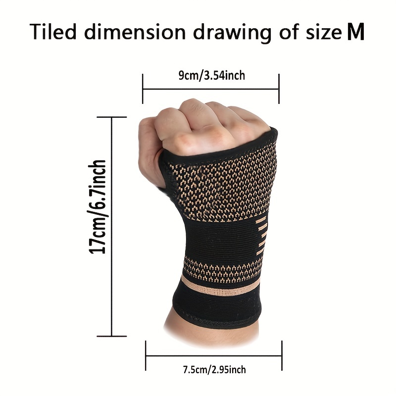Copper Wrist Compression Brace Support Elastic Sleeve - Temu Canada