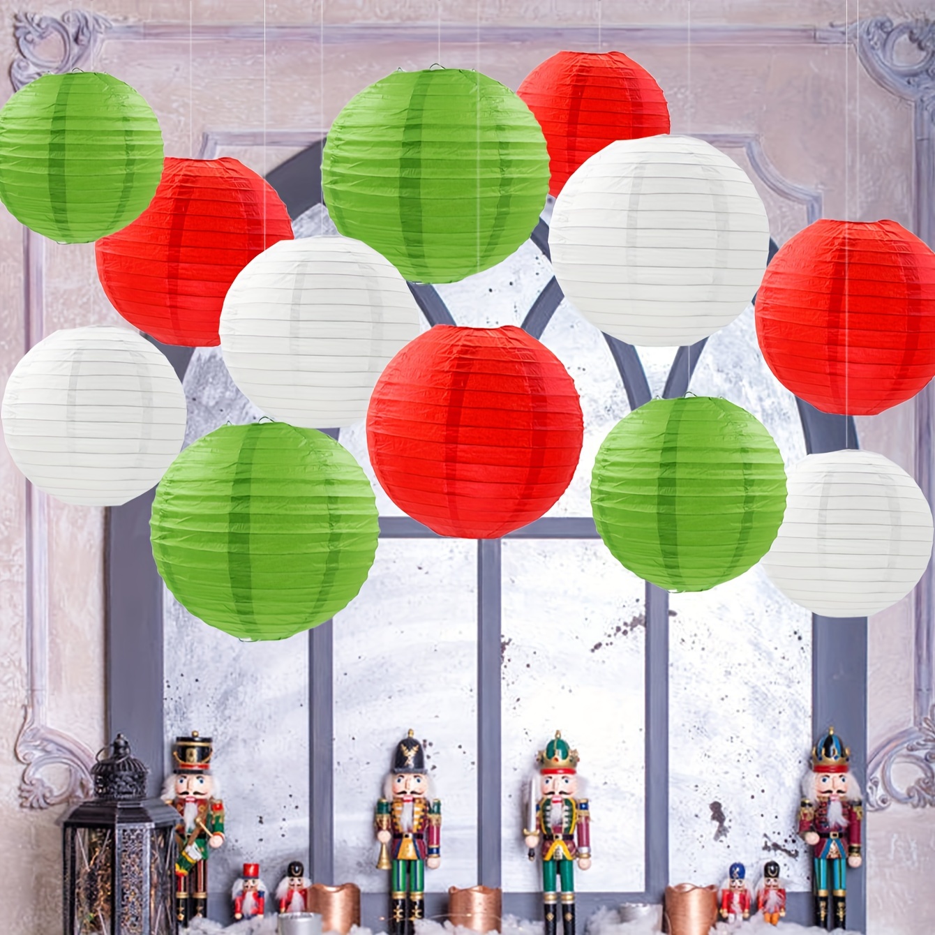 Red and deals green paper lanterns