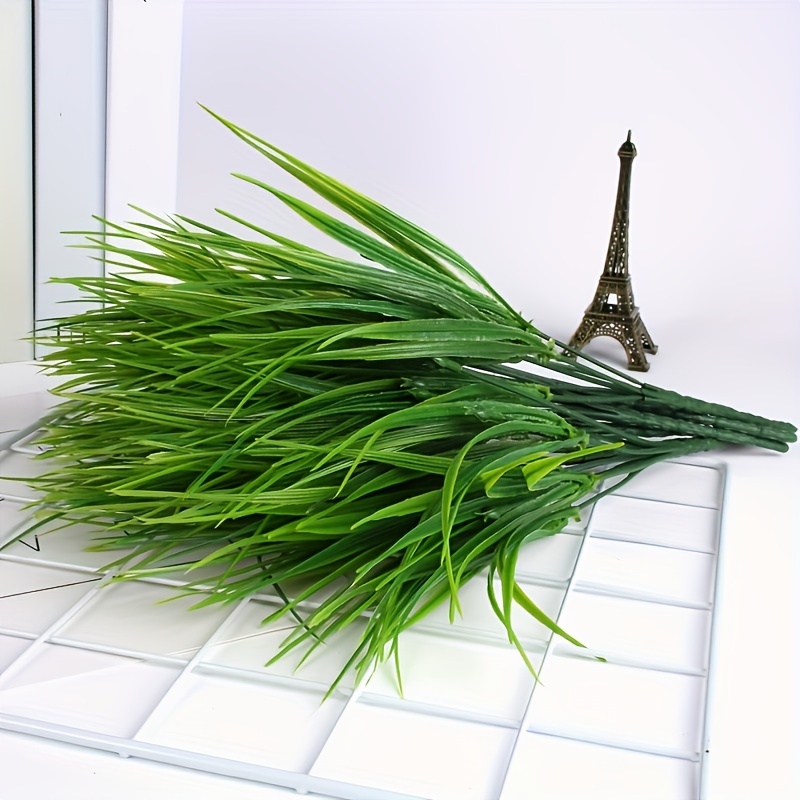 

7 Branches Artificial Grass Plant - Spring Greenery For Home Decor - Plastic, No Vase Included, Suitable For Desktop