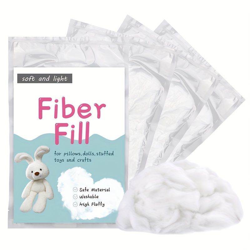 200g/7oz Polyester Fiber Fill, Premium Fiber Fill Stuffing, Fluff Stuffing  High Resilience Fill Fiber For Stuffed Animal Crafts, Pillow Stuffing