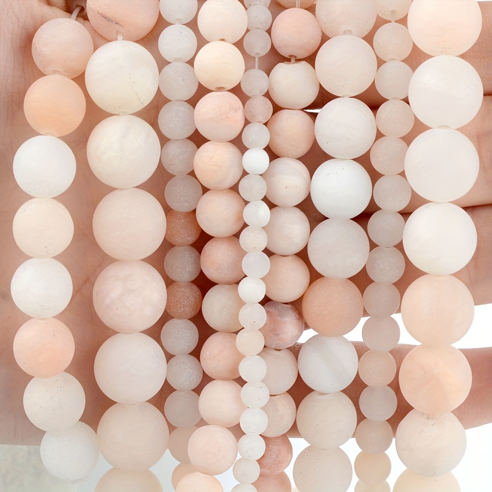 

88/58/45/37/30pcs 4mm (0.157inch)-12mm (0.472inch) Stone Round Loose Beads For Jewelry Making, Diy Necklace Bracelet Earring Accessories, Valentine's Day Gift