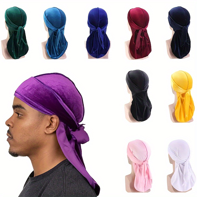 Outdoor Silky Durag for Men Durags Hats for Men Silky Velvet Durag Hats for  Women 