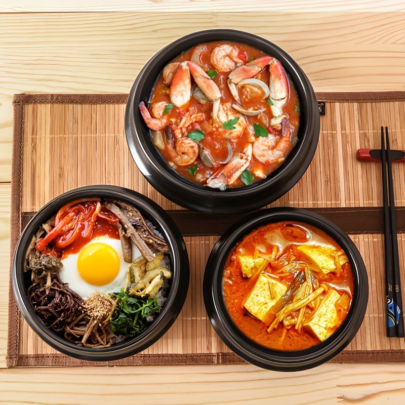 Stone Pot Casserole Korean Style Bibimbap Special Stone Pot Open Flame High  Temperature Resistant Miso Soup Yellow Braised Chicken Rice Noodle Small C