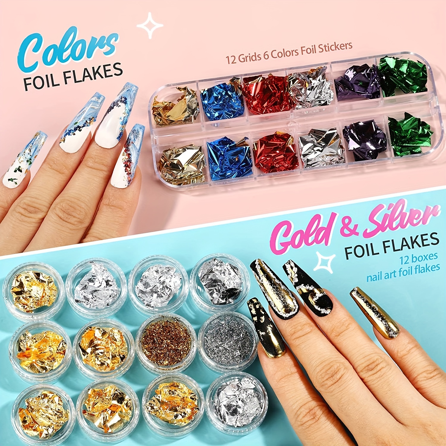 Nail Art Sequins Rectangle Flakes Glitter For Nails Decoration Bright