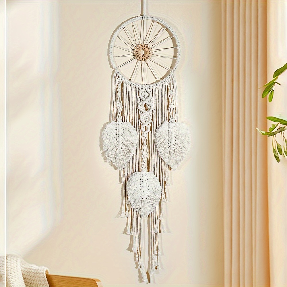 Macrame Woven Wall Hanging Tapestry, Dream Catcher Wall Hanging, Boho Chic  Bohemian Home Decor Handmade Woven Cotton Decoration 