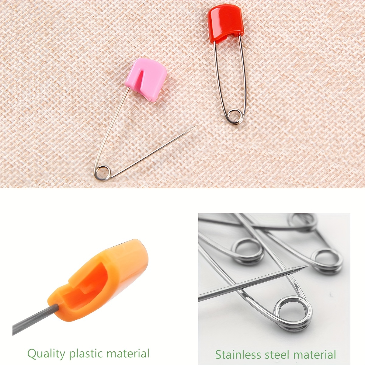 Heavy Duty Stainless Steel Diaper Pins Plastic Head Pins - Temu