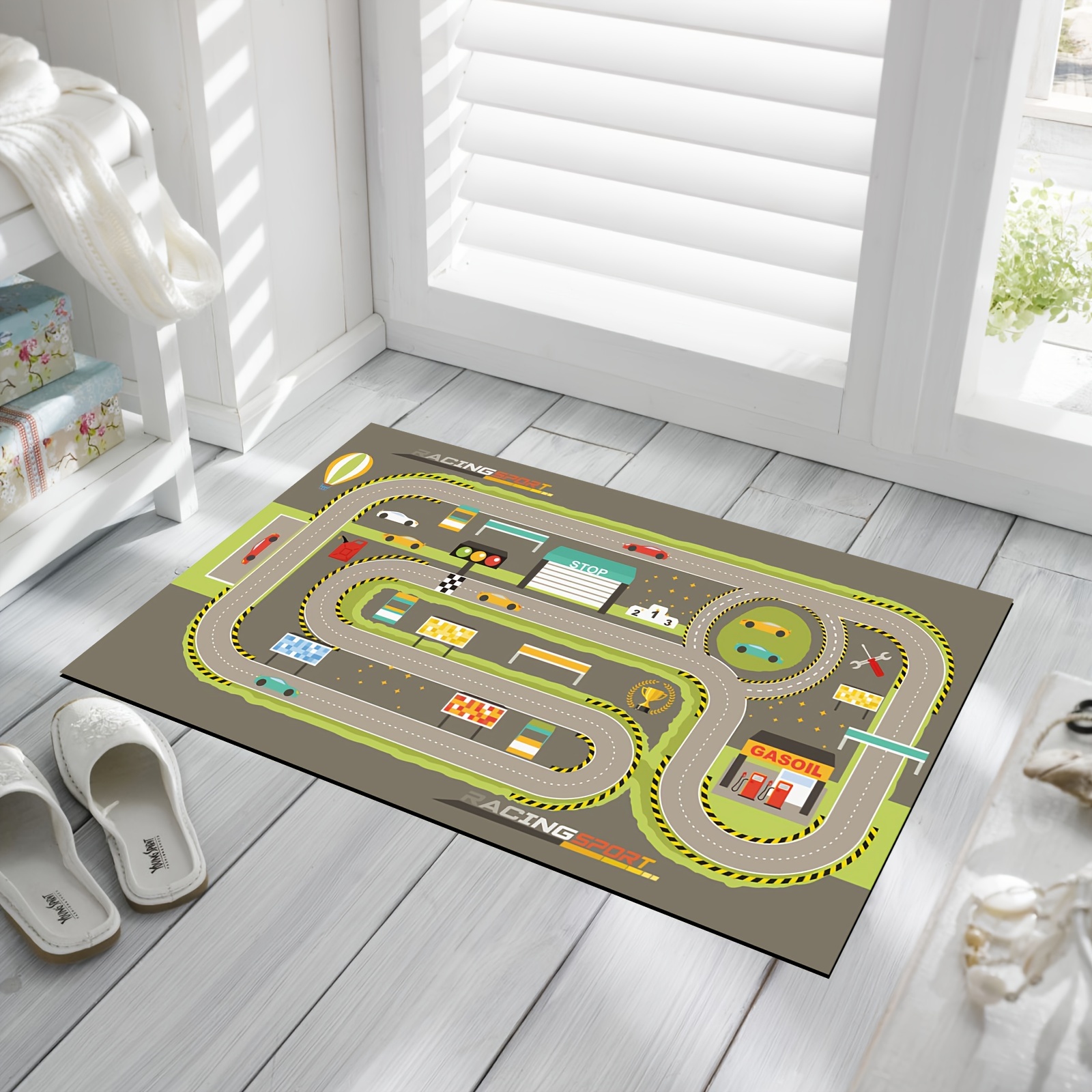 Tapis de bain Piste de course automobile 