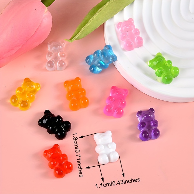 Ylxzuje Charms for Shoes Clogs Bubble Slides Sandals, 22 Pcs Cute Gummy Resin Bear Charms, Girls Teens Women Adults Bling Shoe Charms Accessories
