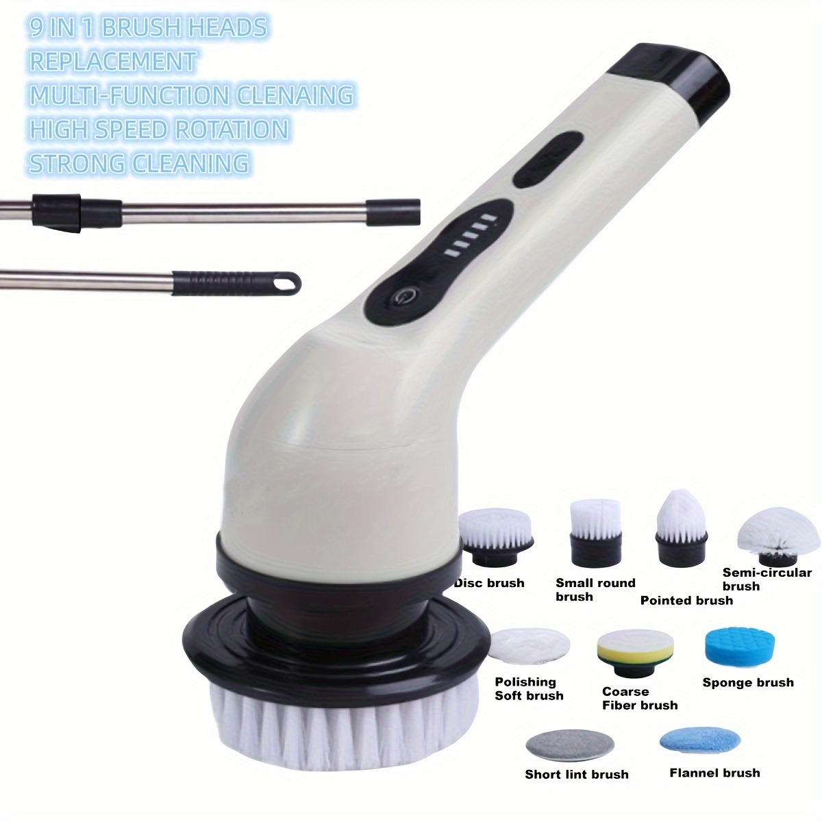 Electric Cleaning Brush Electric Spin Scrubber Long Handle - Temu