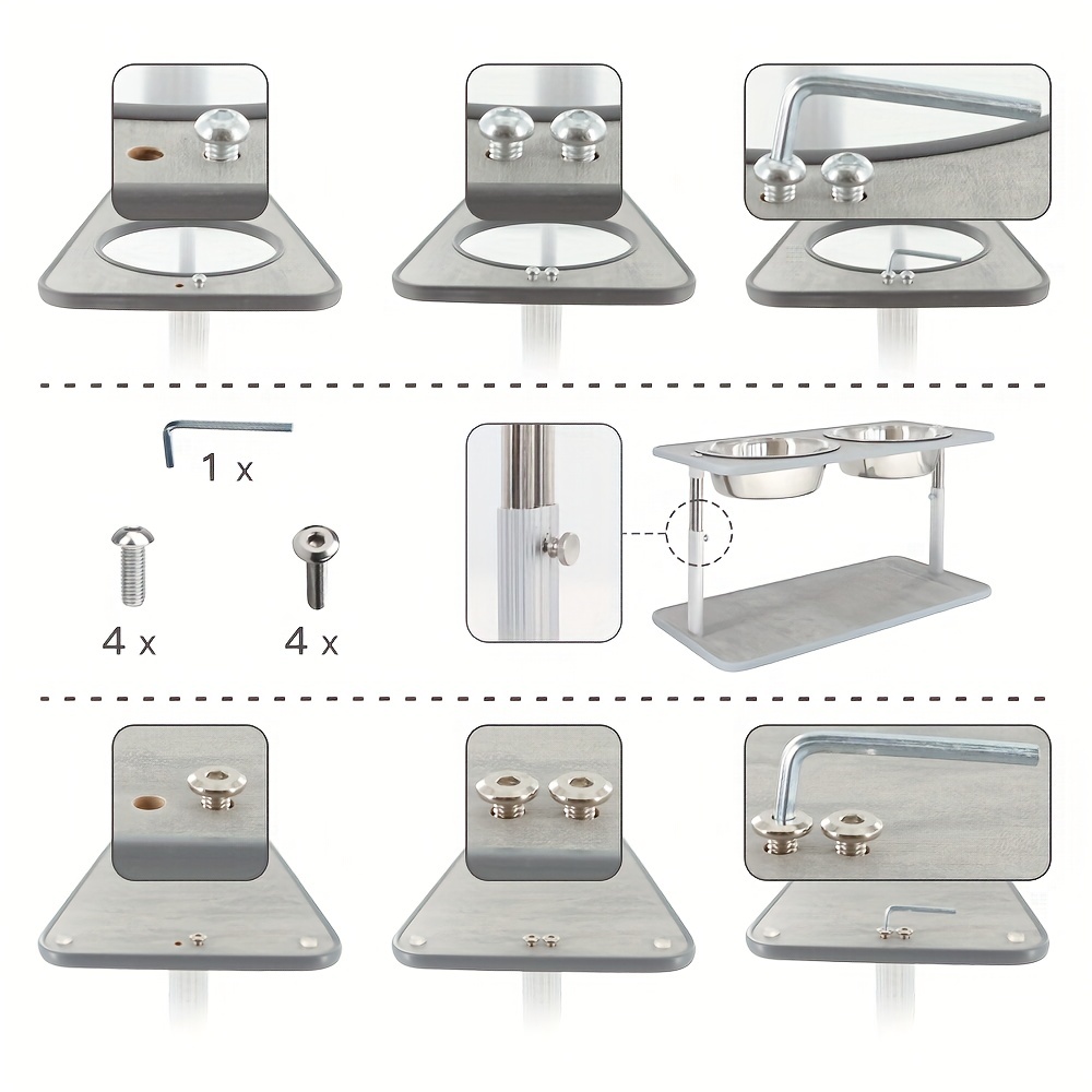 Dog Bowl For Large Dogs, Adjustable Elevated Dog Bowl, Pet Food Water  Double Dishes Integrated Dog Food Basin - Temu