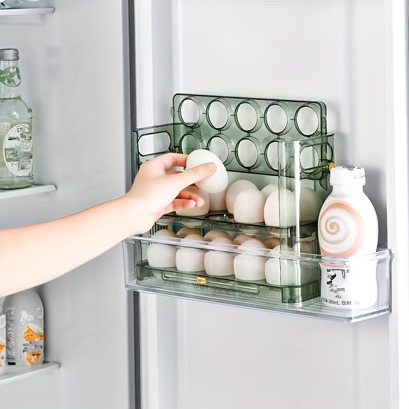 1pc Egg Storage Box For Refrigerator Side Door, Kitchen Organizer, Flip  Design, Egg Fresh-keeping Rack