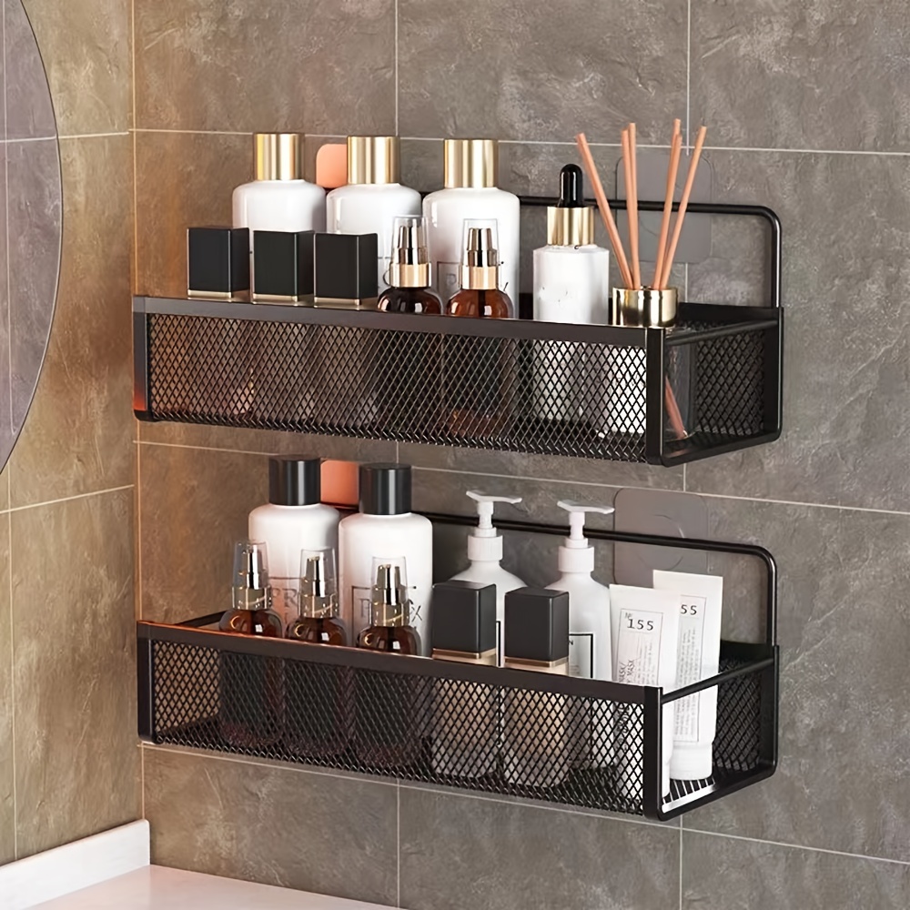 Orimade Shower Caddy Basket Soap Dish Holder Shelf with 5 Hooks Bathroom  Organizer Shelf Kitchen Storage Rack Wall Mounted Adhesive No Drilling
