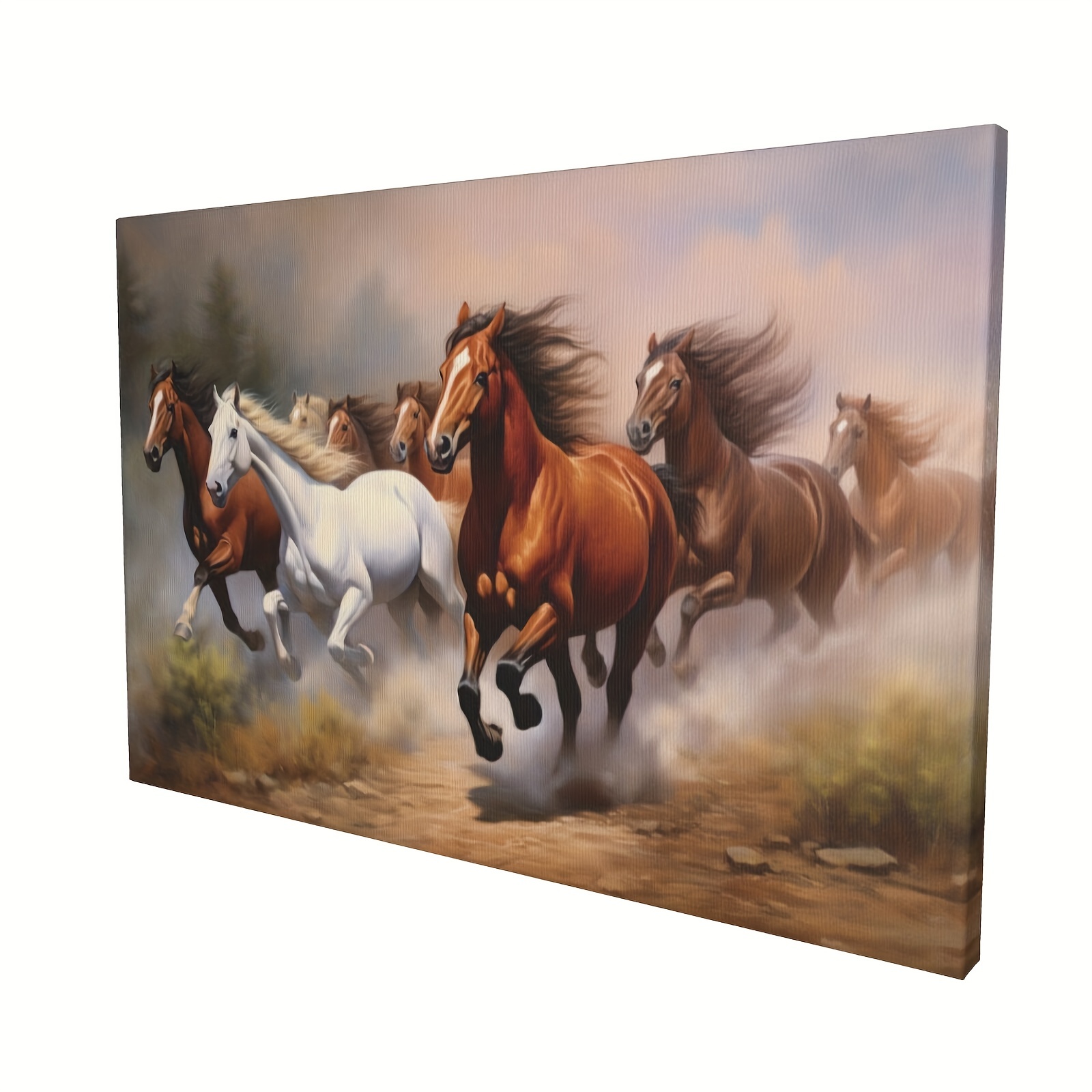 Framed Rustic Canvas Print Poster Horses Canvas Wall Art - Temu Qatar