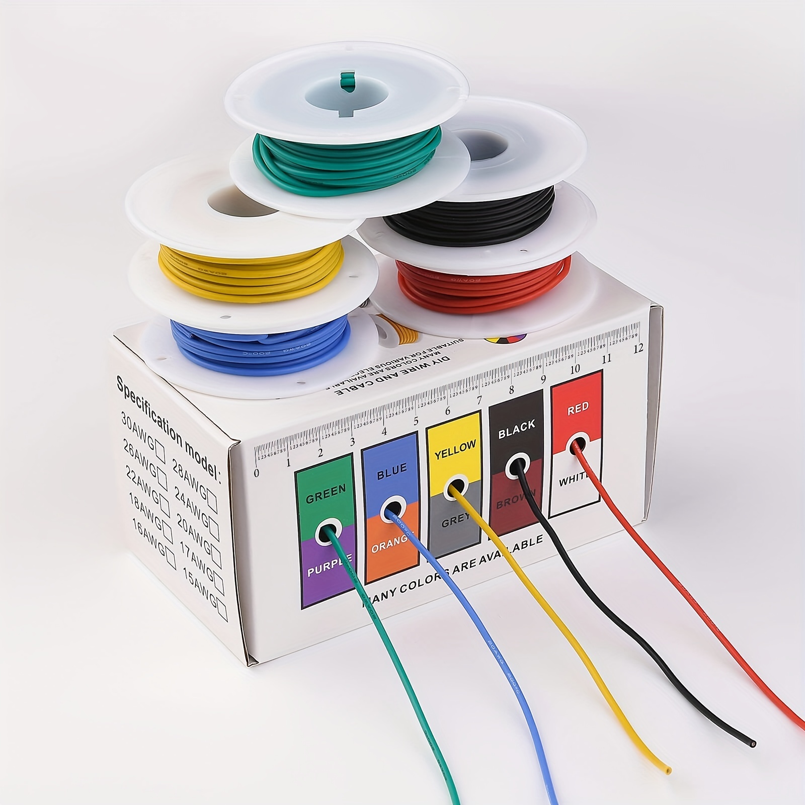 Hook up Wire Kit 24 Gauge 6 Colors 32.8ft PVC Stranded Wire Kit by CBAZY