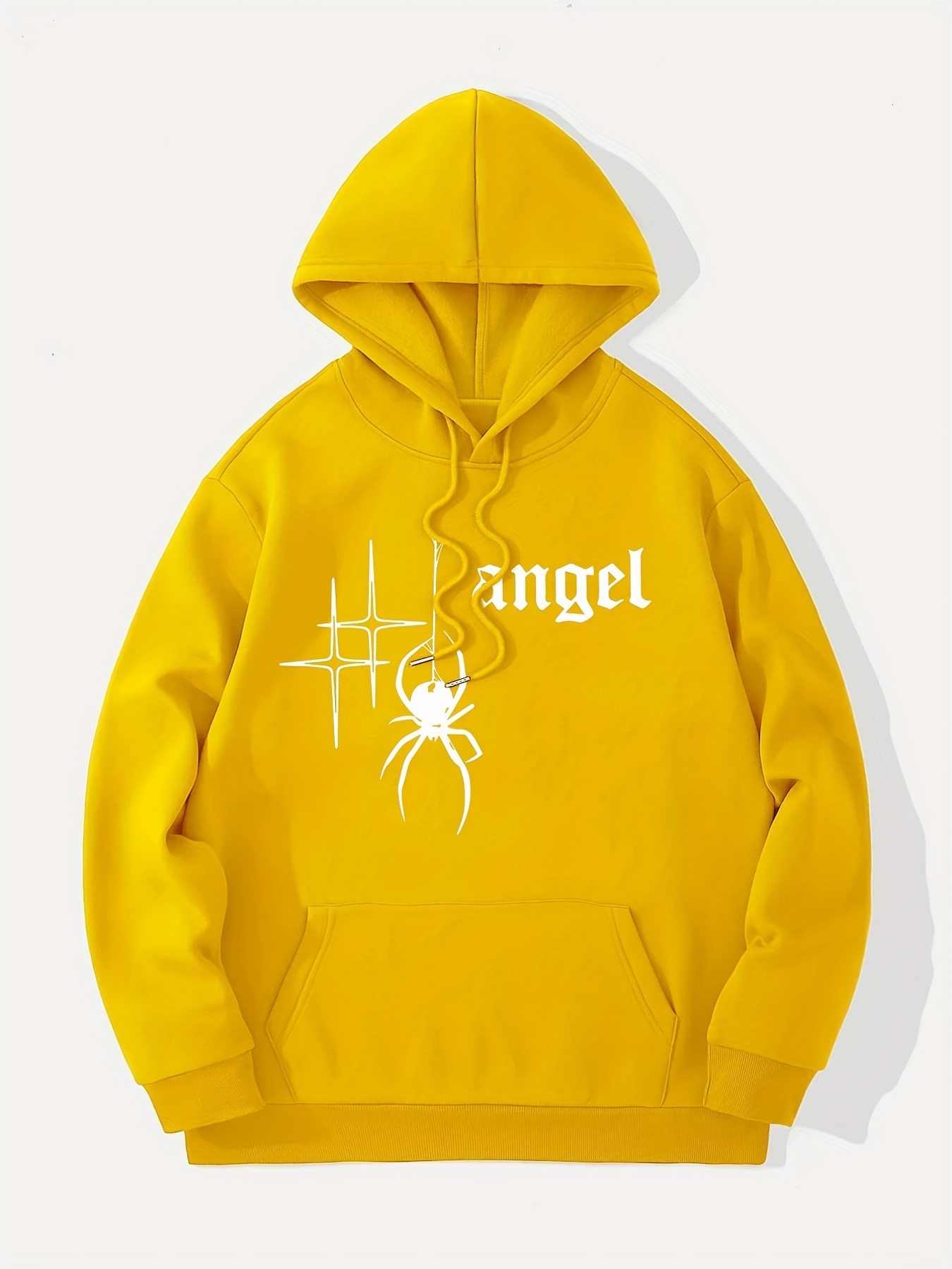 Spider And Star Print, Men's Graphic Hoodie, Comfy Stretch Drawstring  Trendy Hooded Pullover - Temu Canada