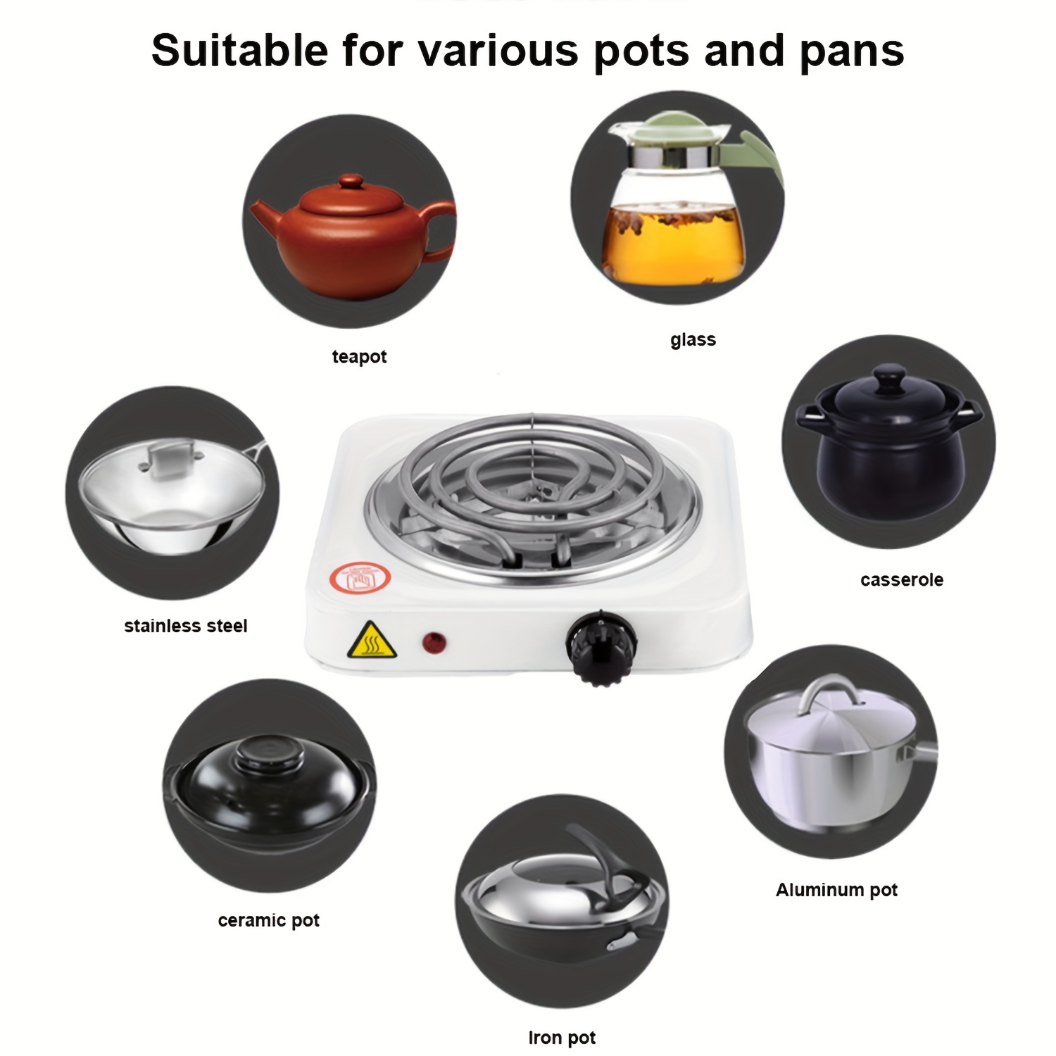 Hot Plate Electric Cooker Single Portable Table Top Kitchen Hob Stove 1000W