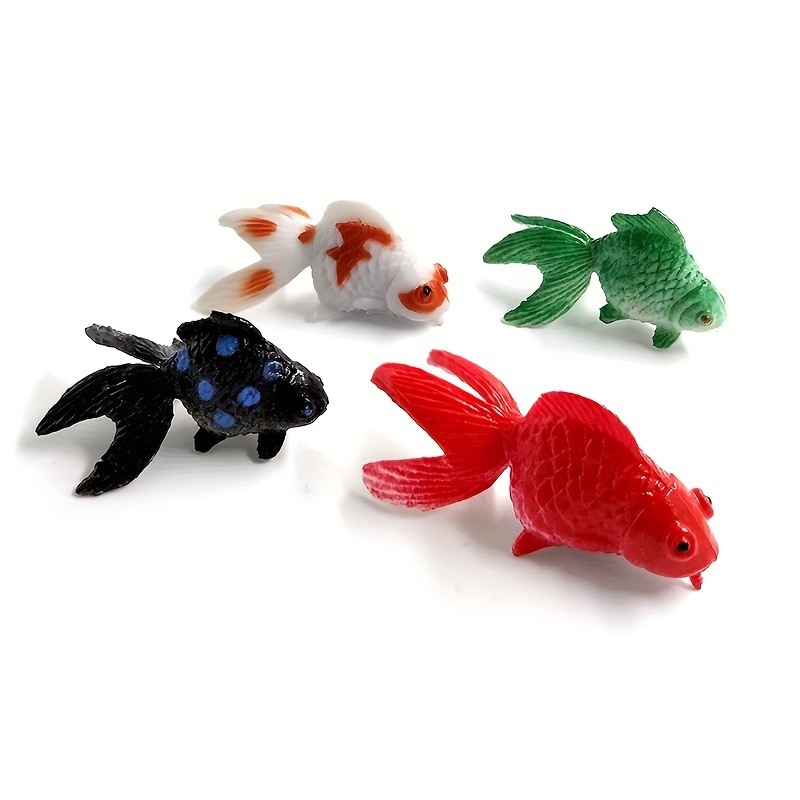 Poisson d'ornement de simulation avec modèle de base, mini poisson rouge,  ensemble Koi, décoration marine de bureau, jouets figurines d'action