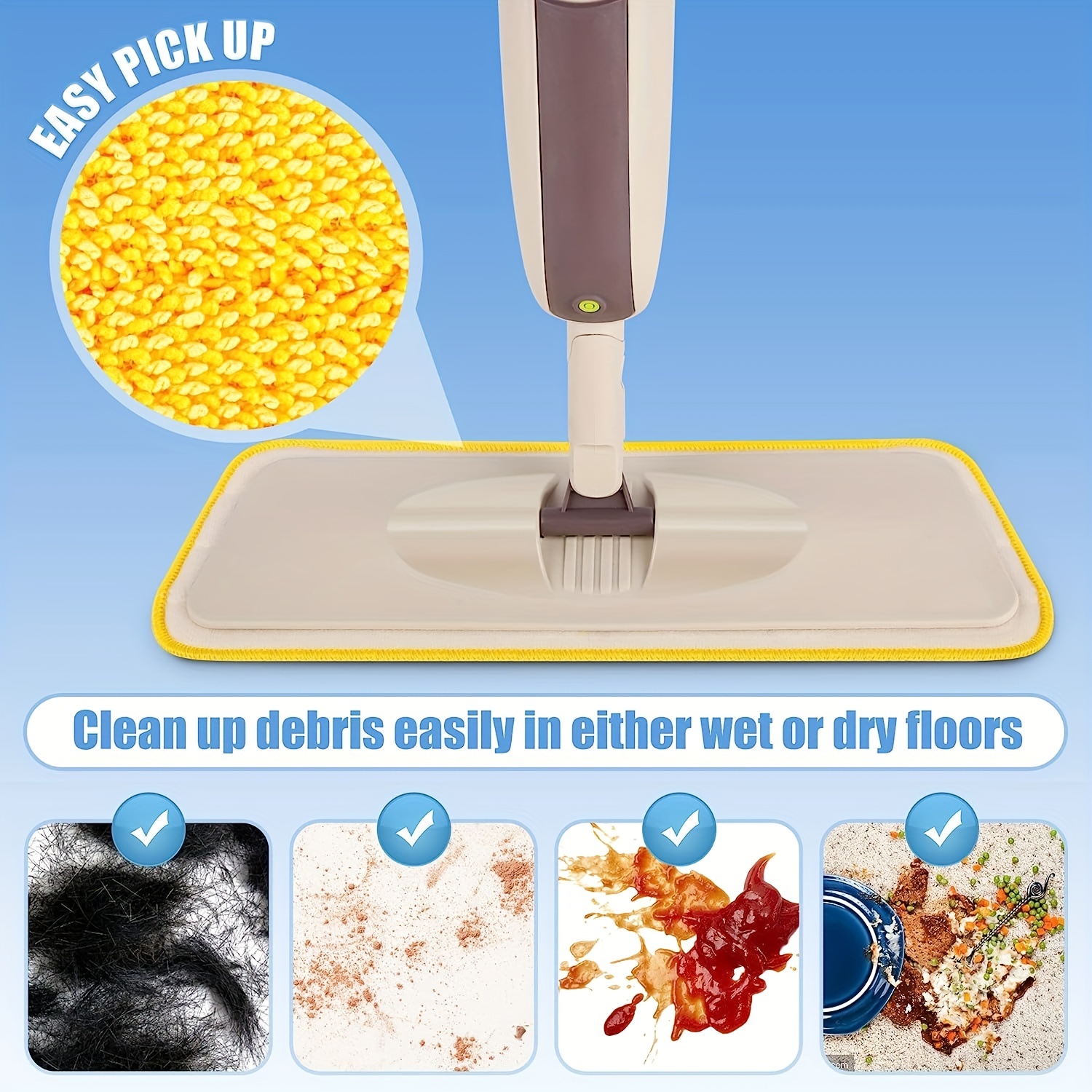 Microfiber Spray Mops With Replacement Mop Pads Dry And Wet - Temu