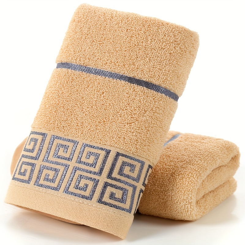 Soft Cotton Embroidered Hand Towel And Bath Towel Set - Temu