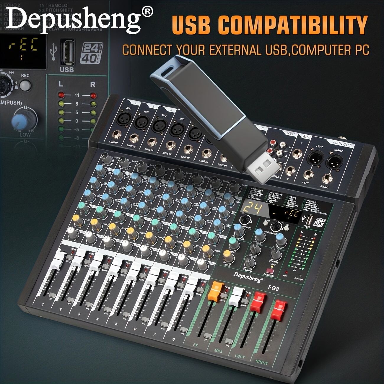 Depusheng 8/12 Channel Audio Mixer: Professional Sound - Temu Mexico