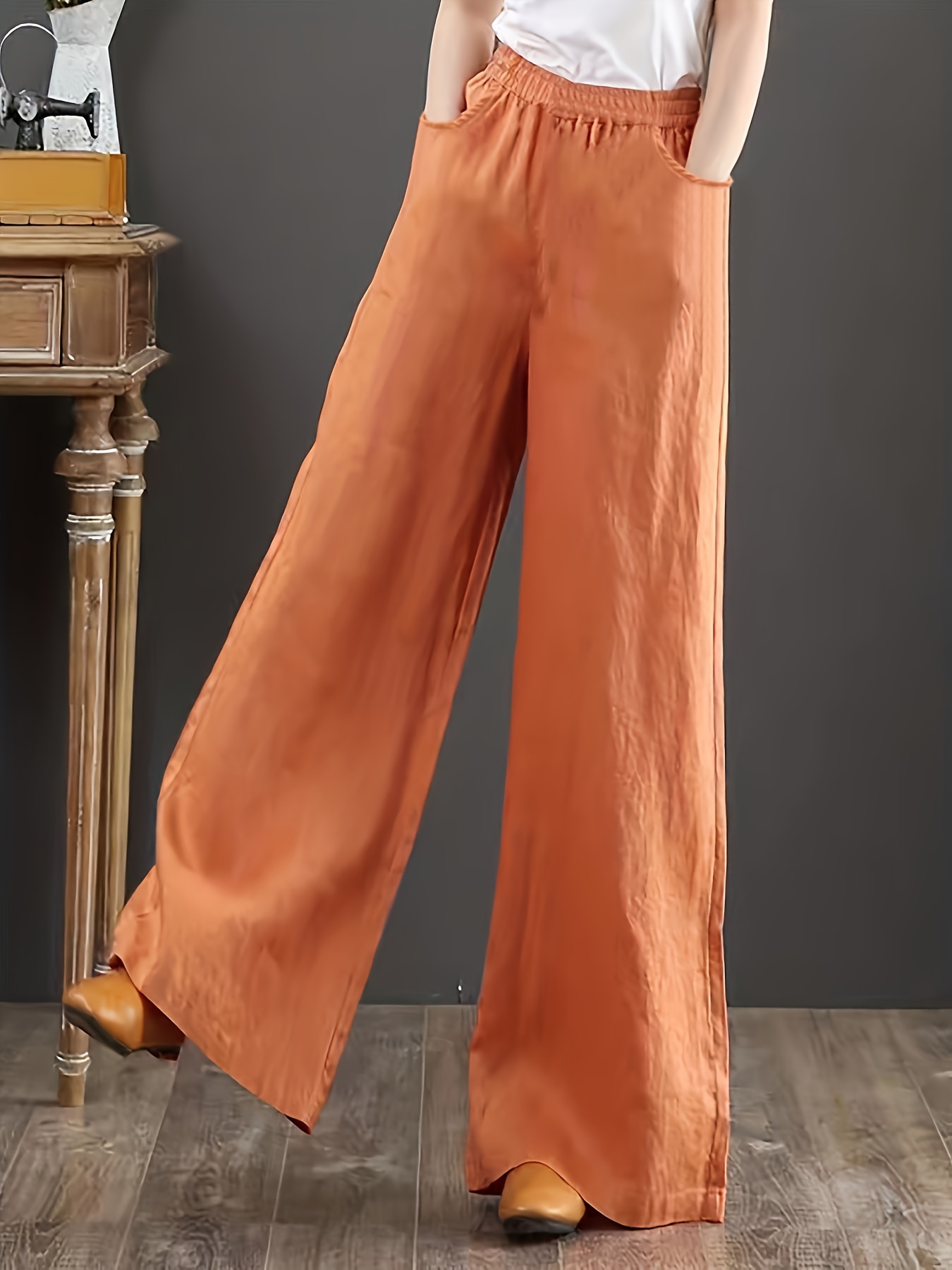 Pantalones Anchos De Mujer - Moda Para Mujer Pantalones Anchos Sueltos De  Cintura Alta Ocasionales Primavera Y Otoño Pantalones De Traje Negros  Pantalones Elegantes Para Damas De Oficina Para Exte : 