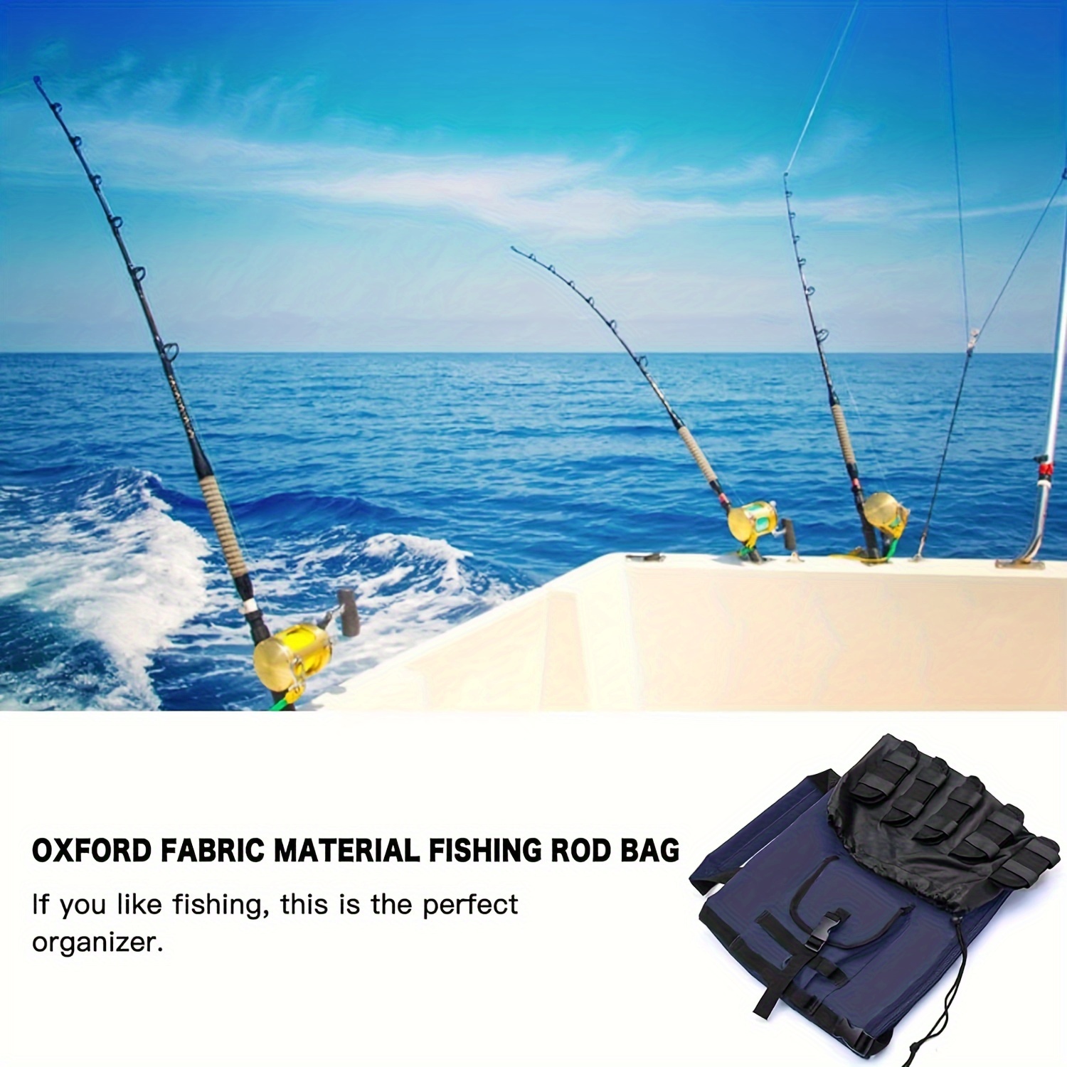 Multi-function Fishing Rod Holder Oxford Cloth Tackle Storage