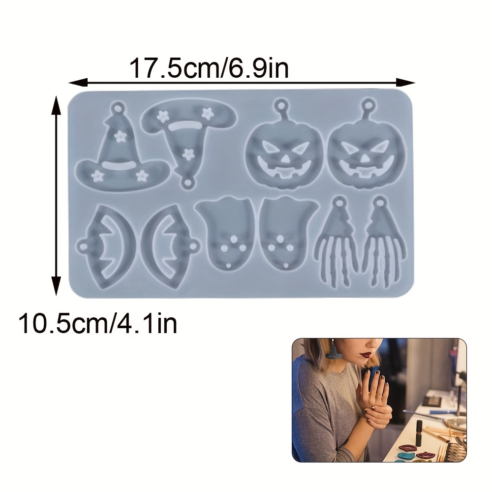 2 Styles Halloween Earring Resin Molds With Hole Halloween - Temu