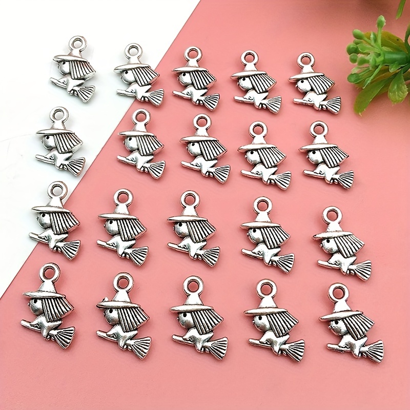 Lot Zinc Alloy Charms Antique Silver Color Witch Shape - Temu Mexico