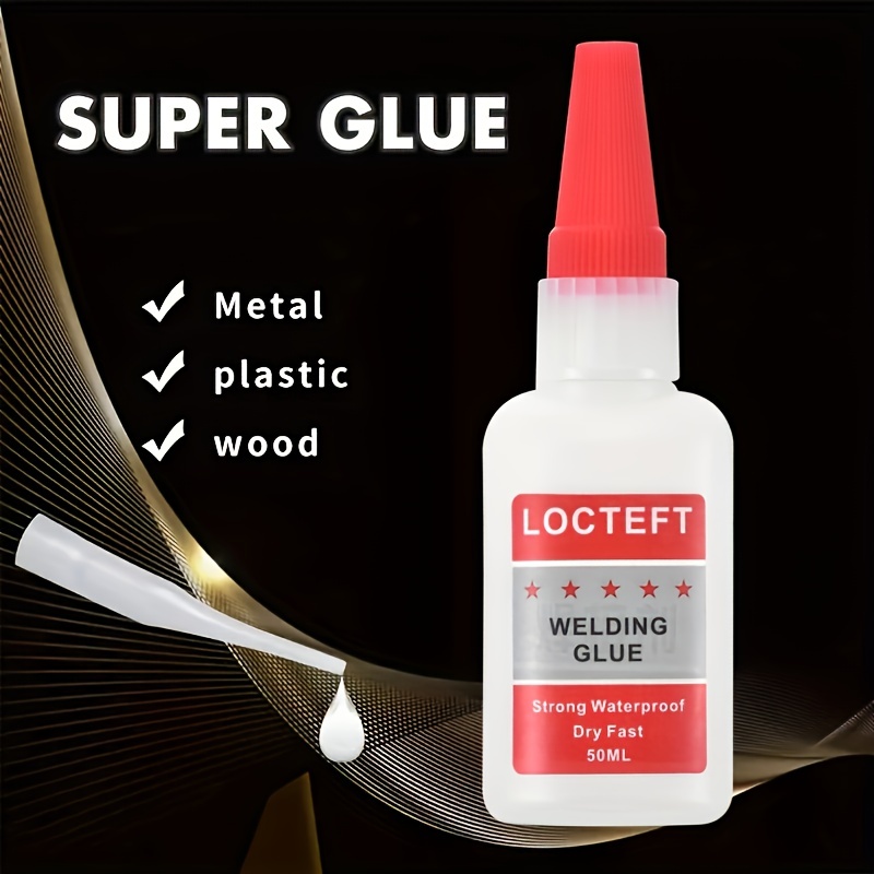 What is a glue I can use on glass, steel and plastic that dries