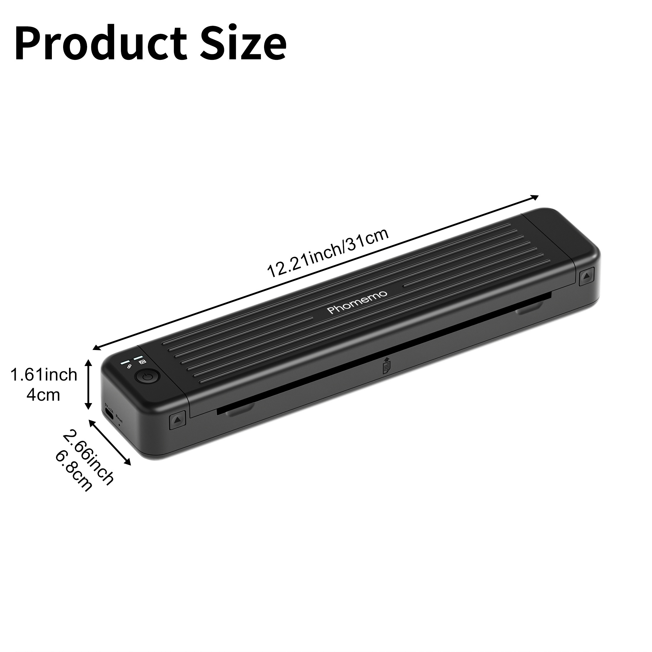 Phomemo P831 Impresora portátil inalámbrica para viajes, impresora de  transferencia térmica Bluetooth, compatible con carta de 8.5 x 11 pulgadas