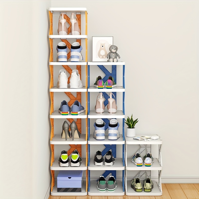Folding Shoe Rack Light Luxury Shoe Rack Multi-Layer Foldable Space-Saving  Simple Household Multi-Functional
