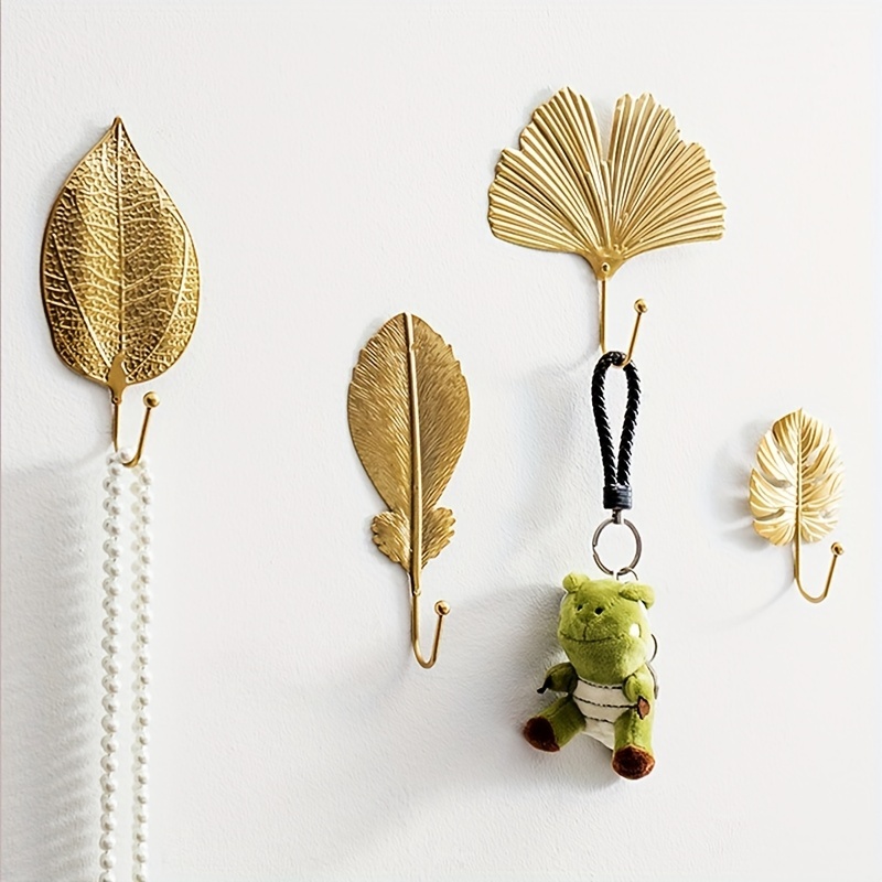 Metal Decorative Hook Feather/leaf Styling Wall Hook Wall - Temu Canada