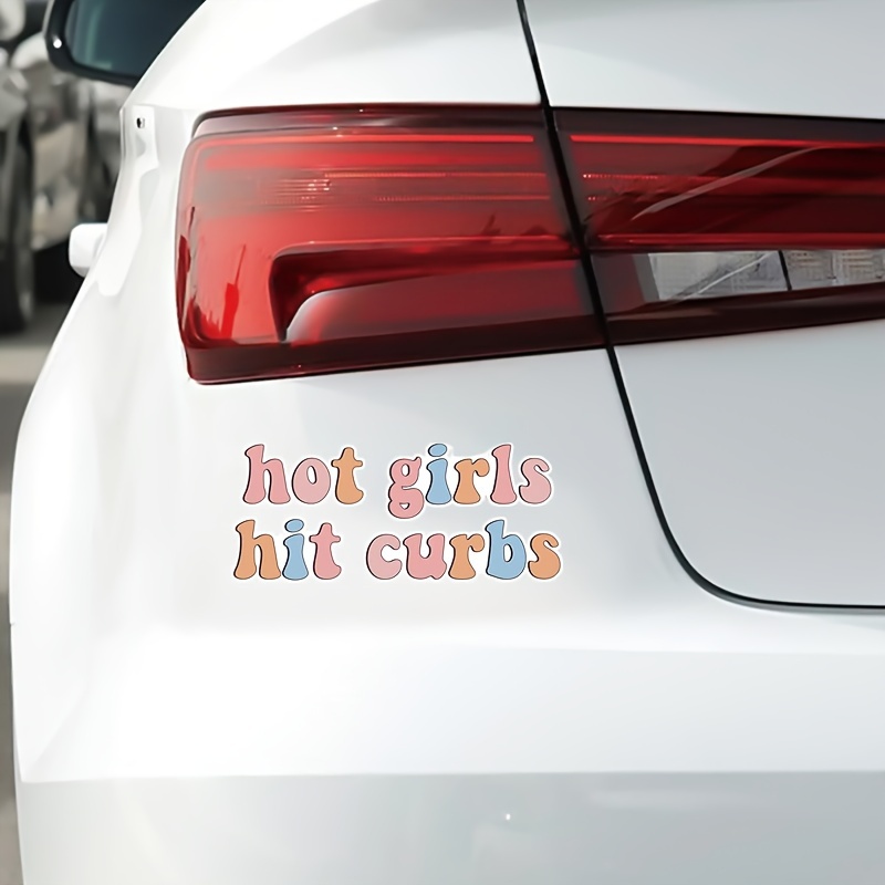 Funny Car Stickers Hot Girls Hit Curbs Bumper Sticker Vinyl - Temu