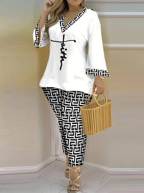 OYOANGLE Women's Maternity 2-Piece Pajama Set - Short Sleeve T-Shirt And Pants Tracksuit