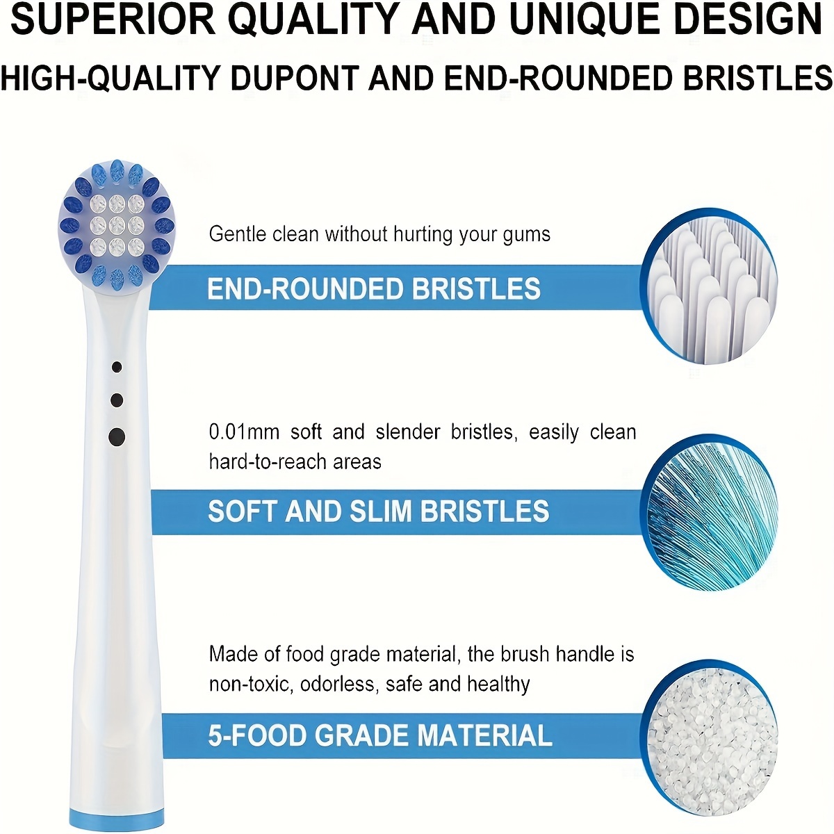 Compatible Replacement Toothbrush Heads, 4pcs Set