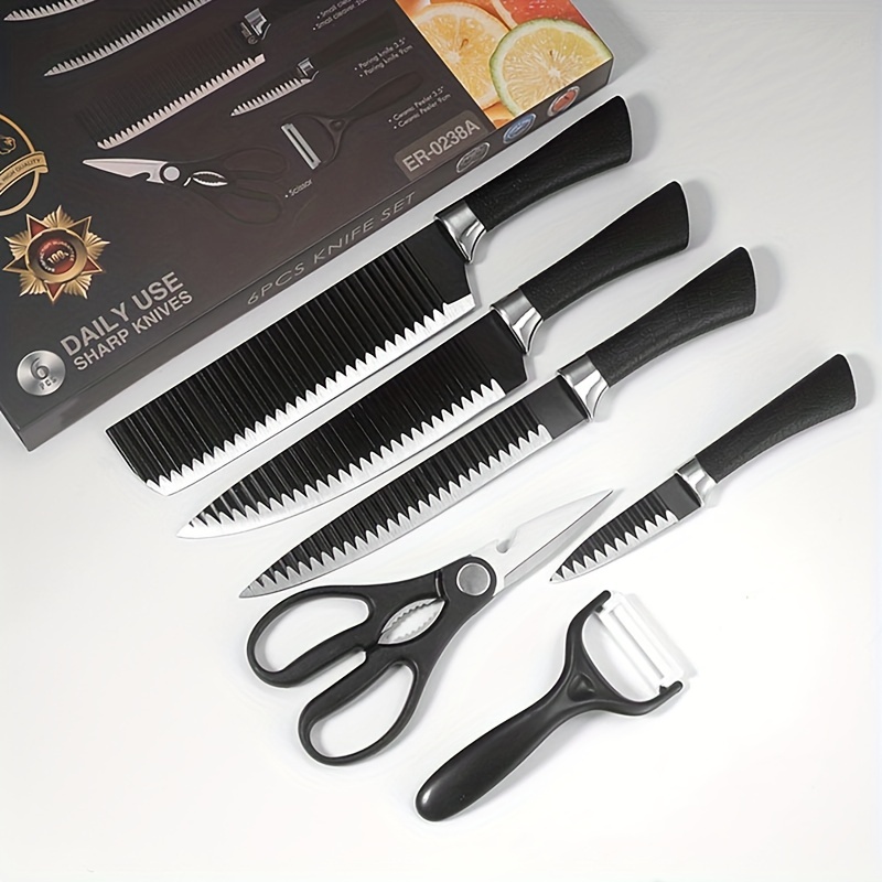 Everich Stainless Steel Kitchen Knife Set 6 Black - ER-0238A