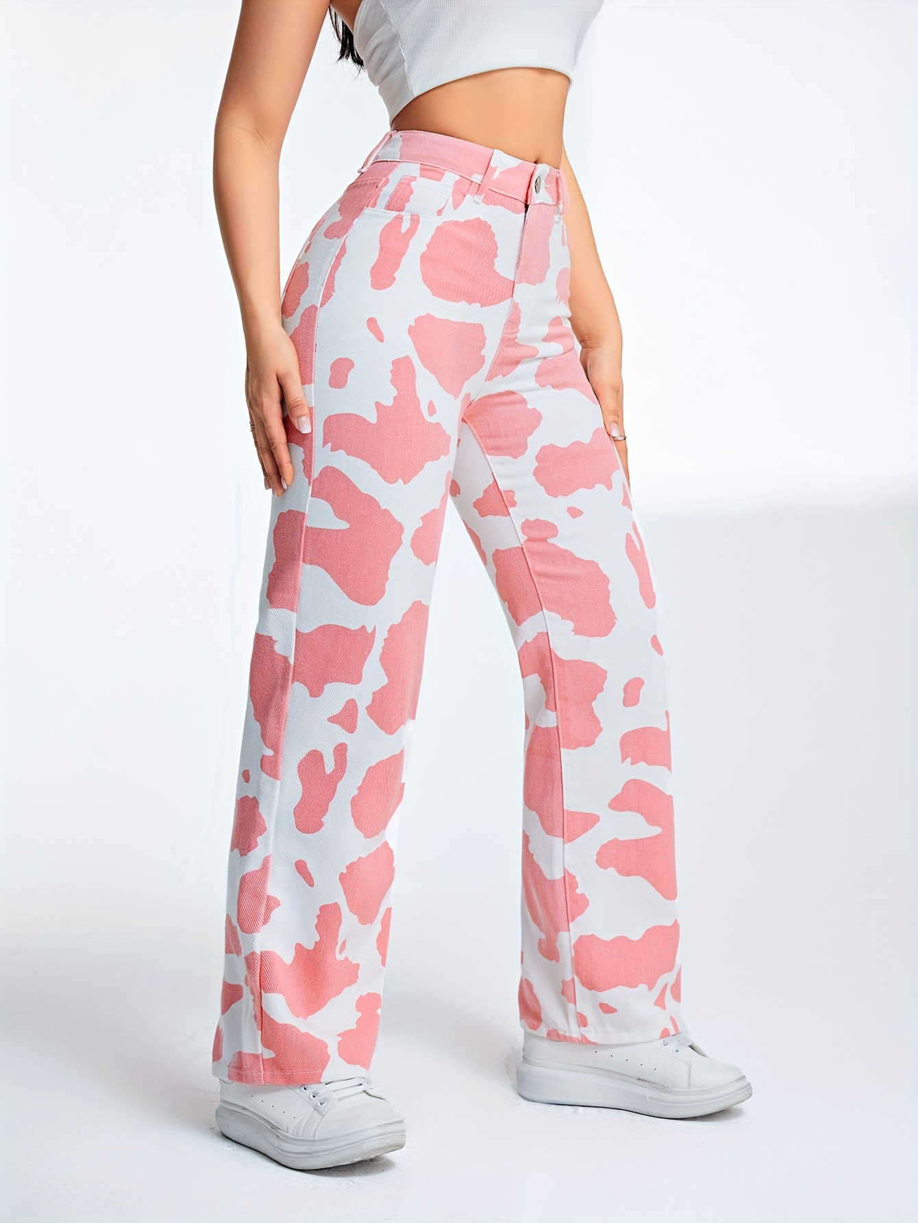 Pink hot sale cow pants