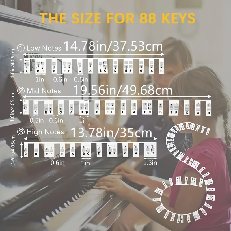 88 Clavier Détachable Étiquette De Note De Clavier De Piano Guide De Note  De Piano Pour Débutants Guide De Note De Piano Pour Débutants Recyclage