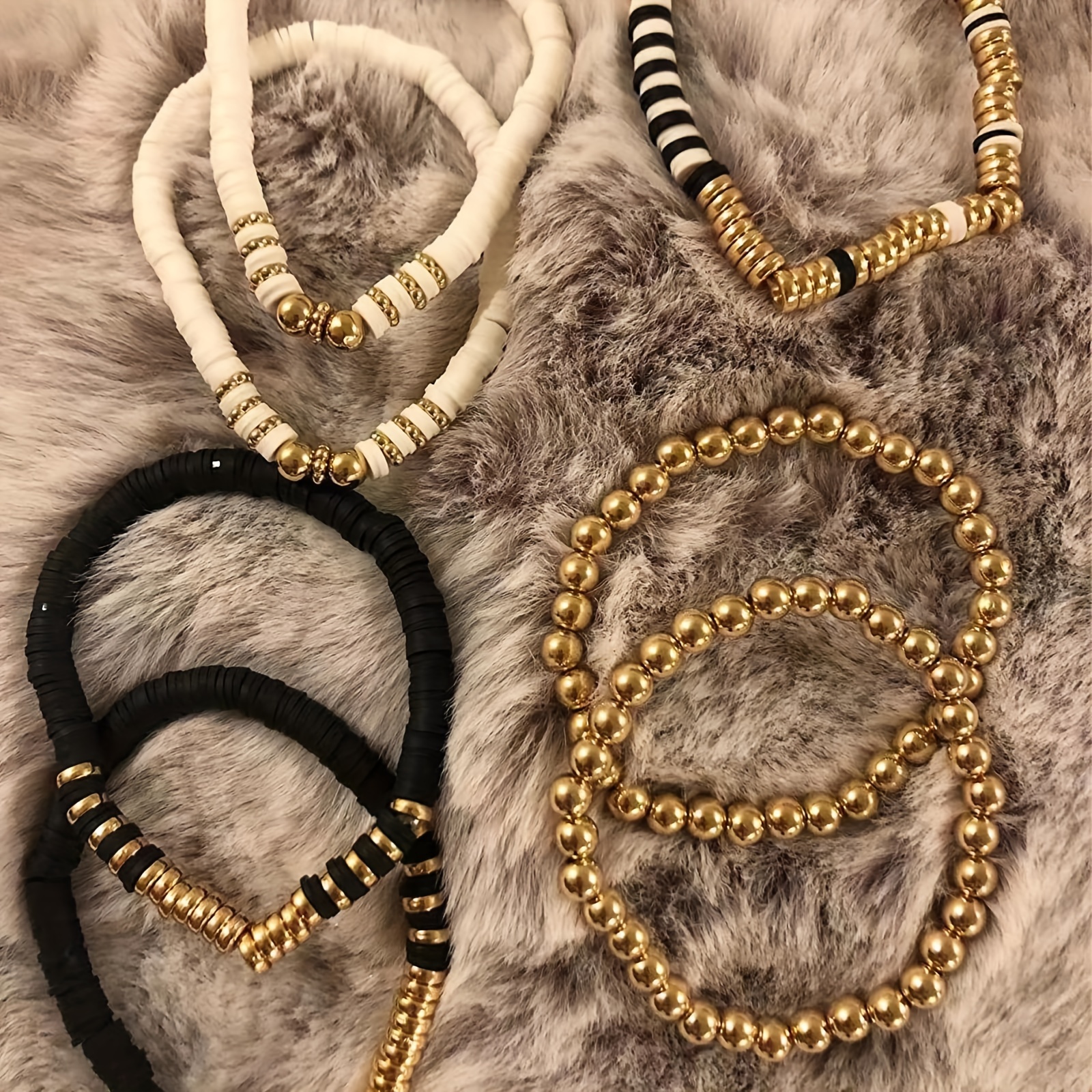 Friendship Necklace Bracelet Making Kit Clay Beads Golden - Temu