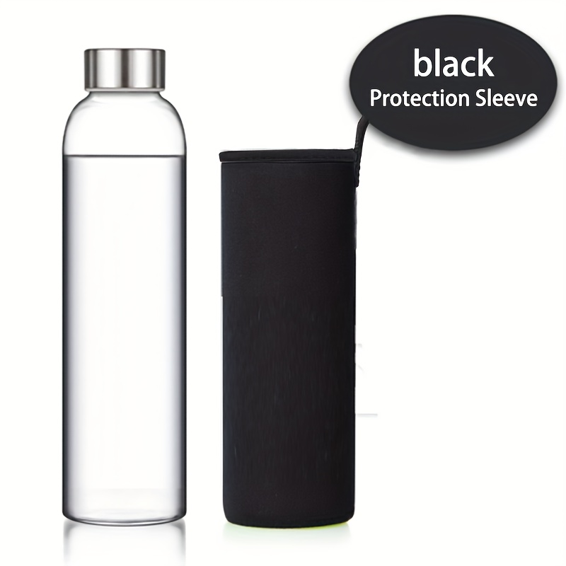 1PC black 17oz/500ML Creative bamboo cover high borosilicate glass