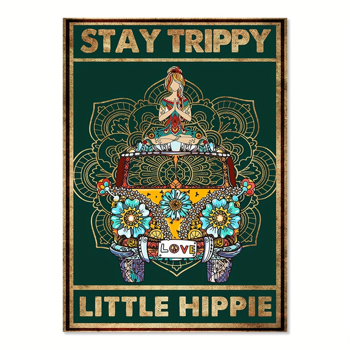 1pc Retro Canvas Painting Print Poster, Inspirational Yoga Girl Gypsy Let  That Shit Go Stay Wild Moon Child Wall Art, For Home Decor Room Decor Canvas