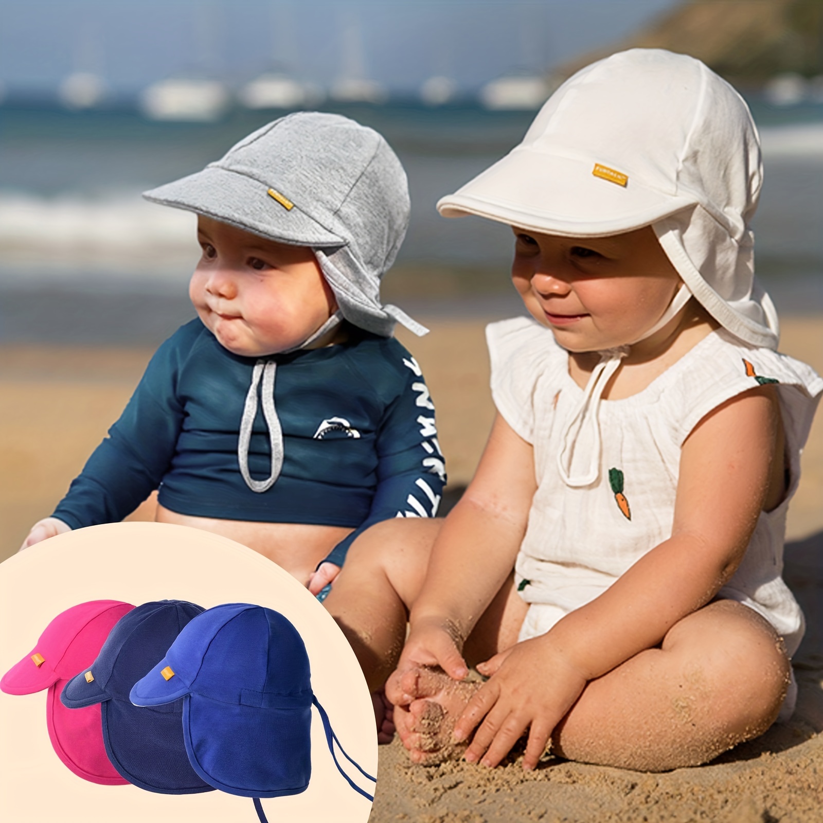 Baby Sun Hat UPF 50+ UV Ray Sun Protection Cotton Toddler Hats For Boys  Girls