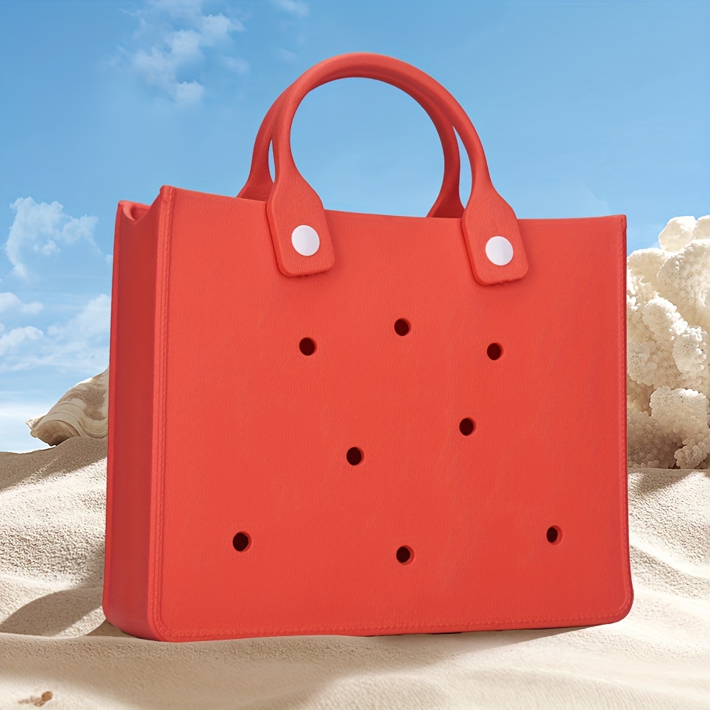 Large Rubber Beach Shoulder Tote Bag Luxury Summer Travel Outdoor  Waterproof Bag