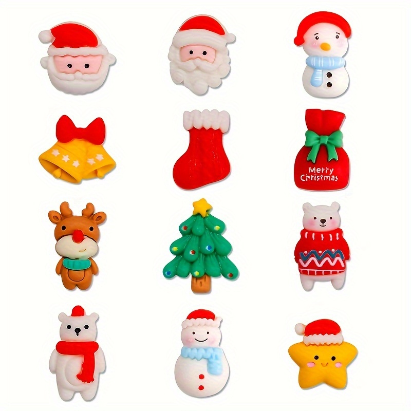 Christmas Craft Supplies Flat Back Buttons Christmas Resin Charms