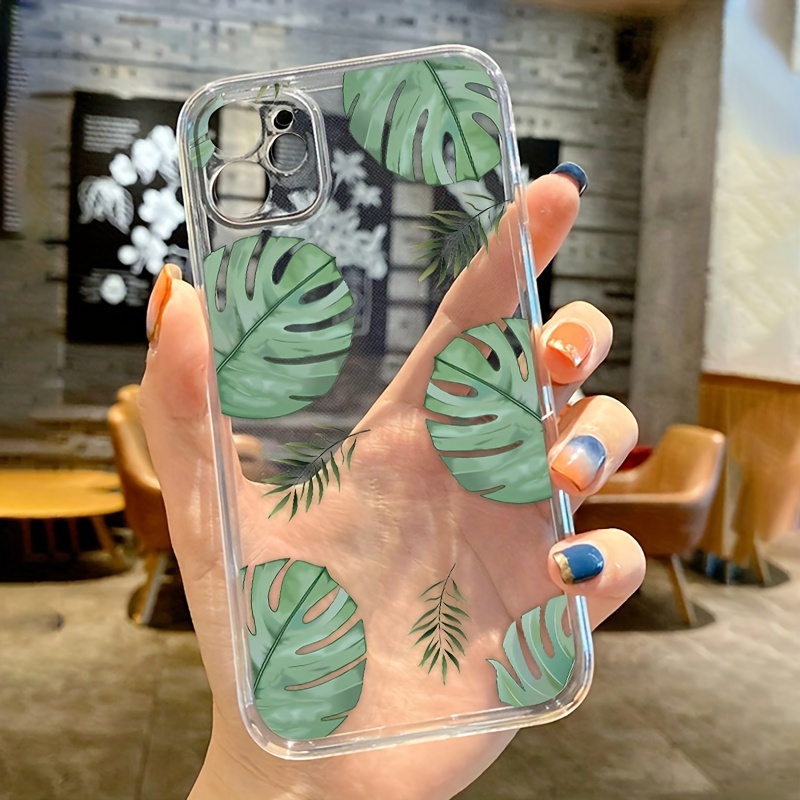 

Mj8381 Large Green Lotus Leaf Cellphone Case, Gift For Birthday, Girlfriend, Boyfriend, Friend Or Yourself, For 15 14 13 12 11 Xs Xr X 7 8 6s Mini Plus Pro Max Se 2020/2022