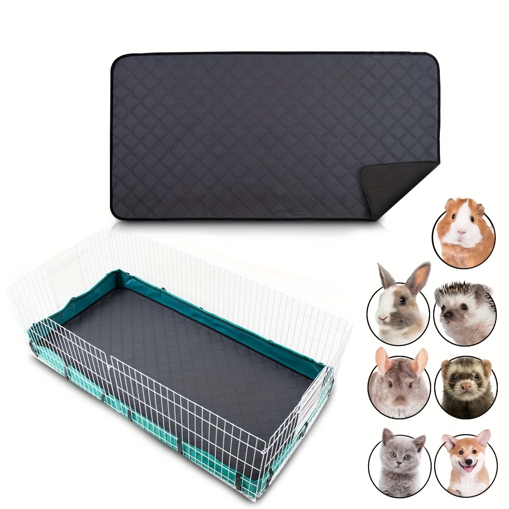 

1pc Small Pet Cage Mat, Big Hamster Pee Pad, Washable Bedding, Reusable Waterproof Super Absorbent Pad, Non-slip Mat For Small Animals, Rabbit, Hamster, Rat Available - 24" X 47