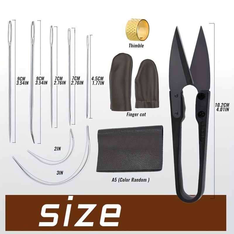 Kit de herramientas de costura de cuero profesional agujas de herramienta  de costura hilo encerado Genérico Costura de cuero