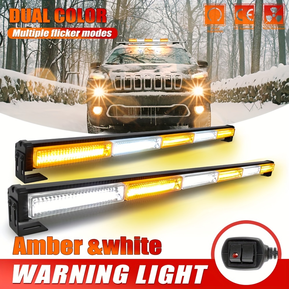 Lampe stroboscopique Led blanche ambre, barre de lumière clignotante pour  voiture, étanche, lampe de travail latérale, dosettes pour camion tout  terrain UTV ATV - AliExpress