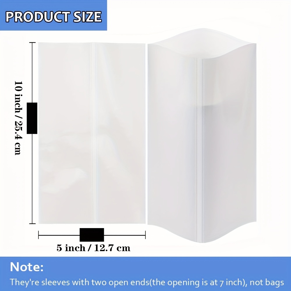 PYD Life 50 Pcs Sublimation Shrink Wrap Sleeve White Bags 10 x 5 inch for Print by Oven,Sublimation Shrink Wrap Film for 20 oz Sublimation Skinny